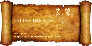 Koller Mária névjegykártya